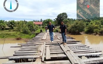 Demi Keselamatan Warga, PUPR Aceh Barat Perbaiki Jembatan Rusak di Arongan Lambalek