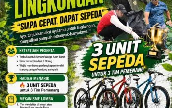 DLH Aceh Barat Gelar Lomba Aksi Bersih Lingkungan, Tiga Tim Tercepat Raih Sepeda